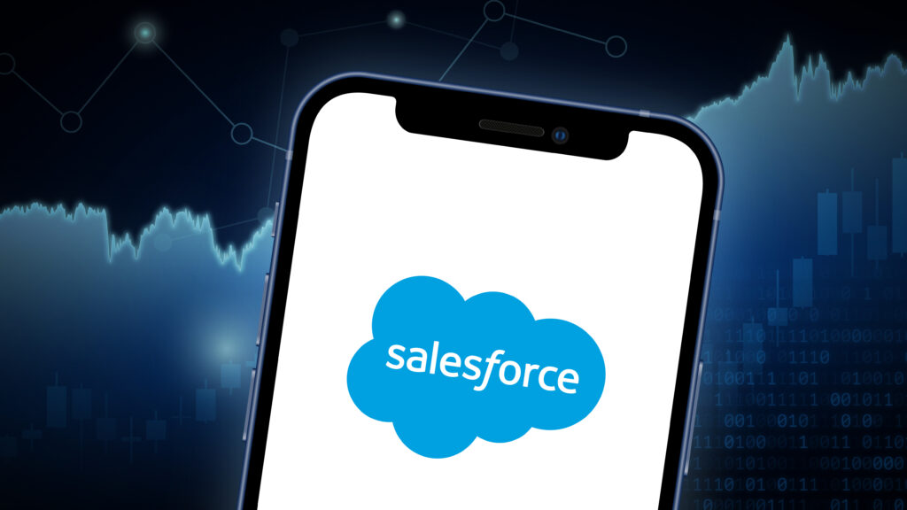 mobile phone showing salesforce logo for analytics blog